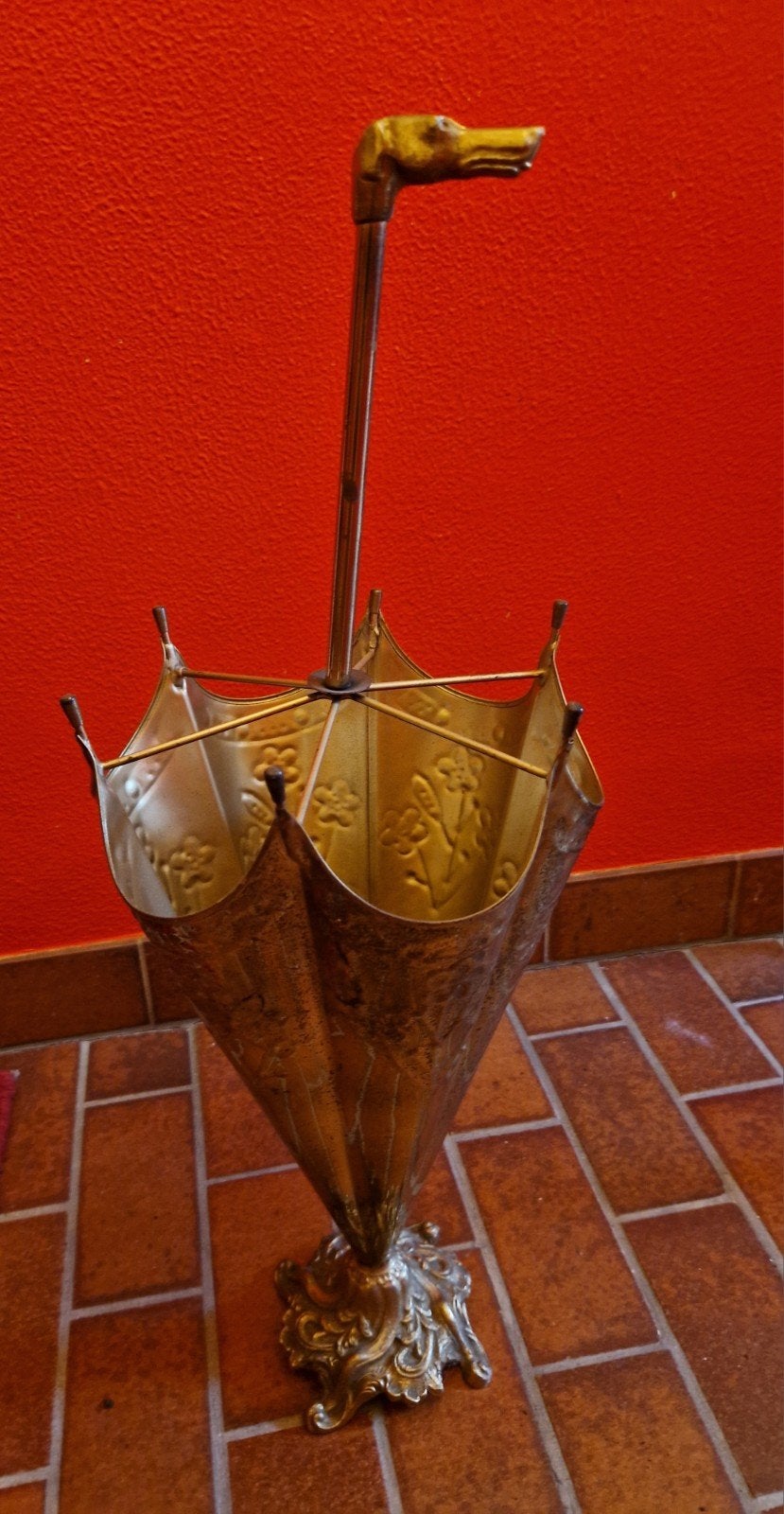 Ancien Porte-Parapluie Vintage en Cuivre véritable, Enlèvement, Cuivre