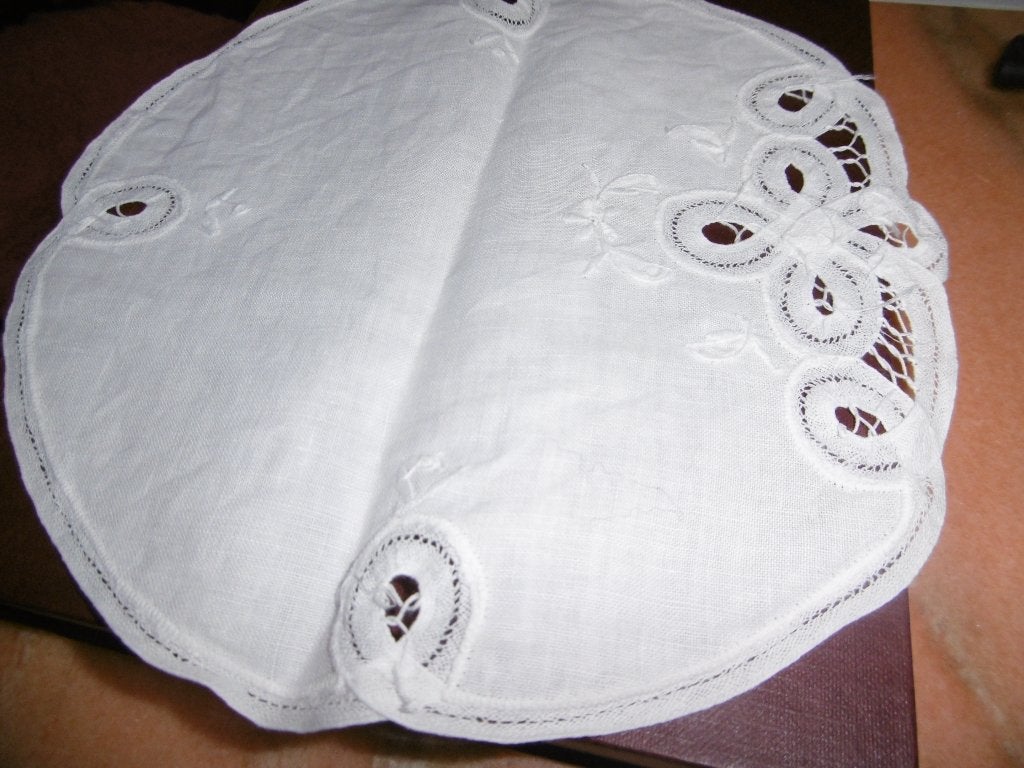 2 mooie onderleggertjes in katoen, Ophalen of Verzenden, Zo goed als nieuw, Beige, Textiel