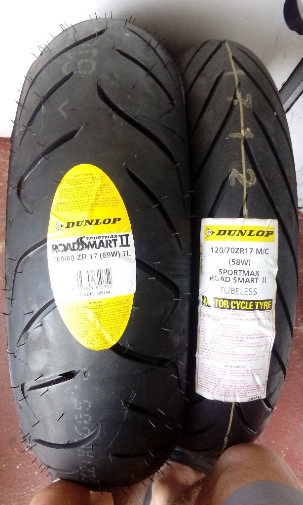 pneus Dunlop Road Smart 160/60/17+120/70/17 ZR, Motos, Enlèvement, Neuf