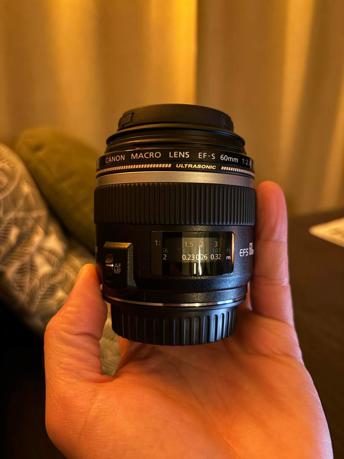 Canon EF-S 60mm macro lens, Audio, Tv en Foto, Ophalen, Canon, Zo goed als nieuw, Macrolens