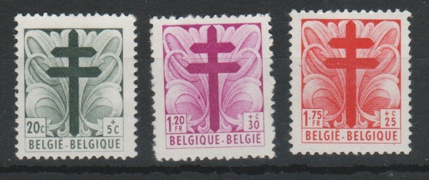Belge 1948 - n 787 -789 *, Envoi, Trace d'autocollant
