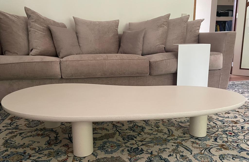 Table basse Yuntoo Amato Rondo en béton ciré écru 157 cm, Enlèvement, Comme neuf