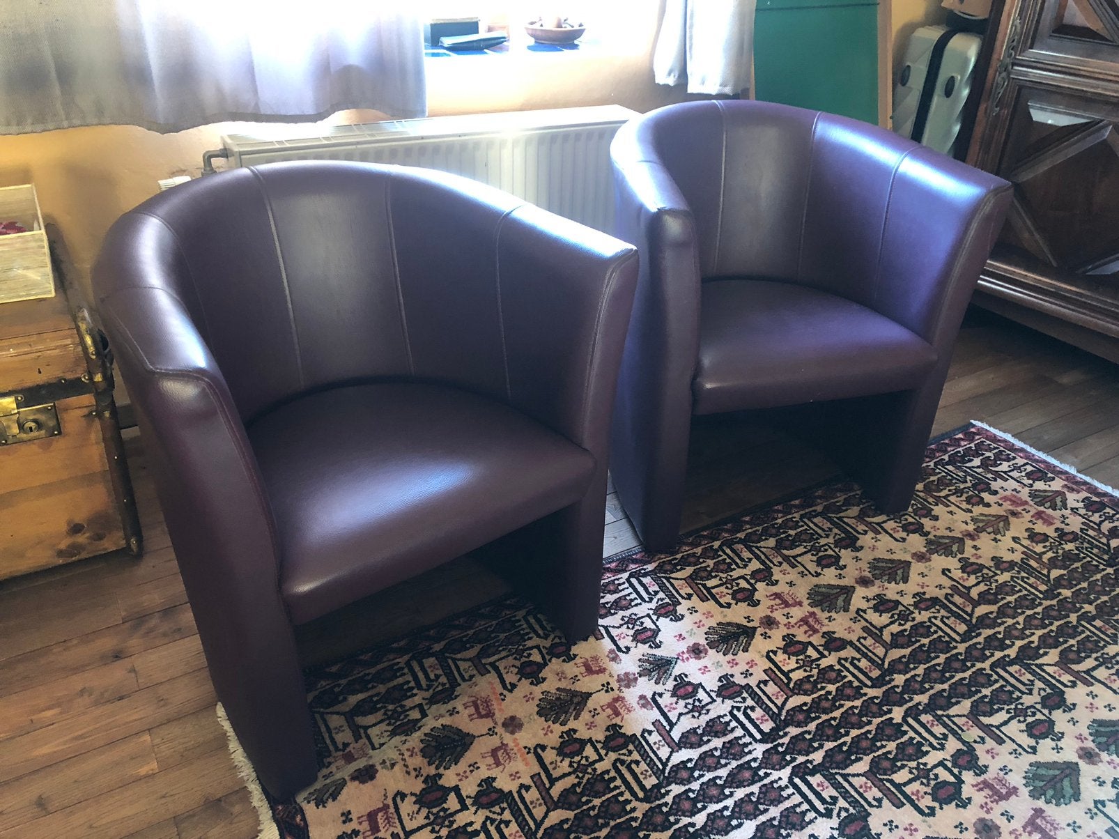Deux fauteuils simili cuir, Enlèvement, Comme neuf, Cuir