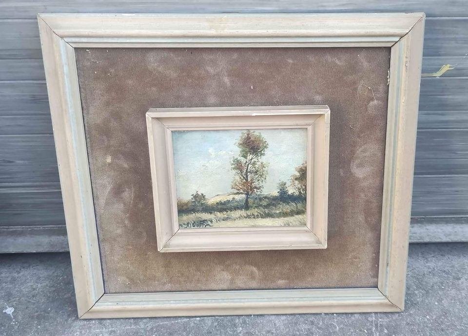 Huile sur toile paysage signe André coffyn, Antiquités & Art, Art | Peinture | Classique, Enlèvement ou Envoi, Paysage, Panneau