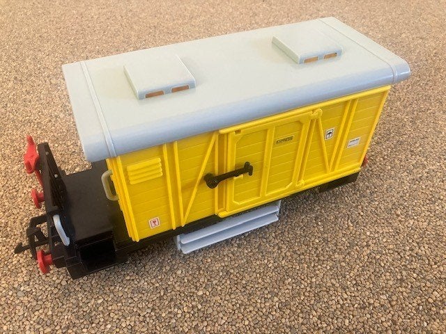 Playmobil trein goederenwagon 4102 met koppelingshaak, Gebruikt, Complete set, Overige typen, Ophalen of Verzenden