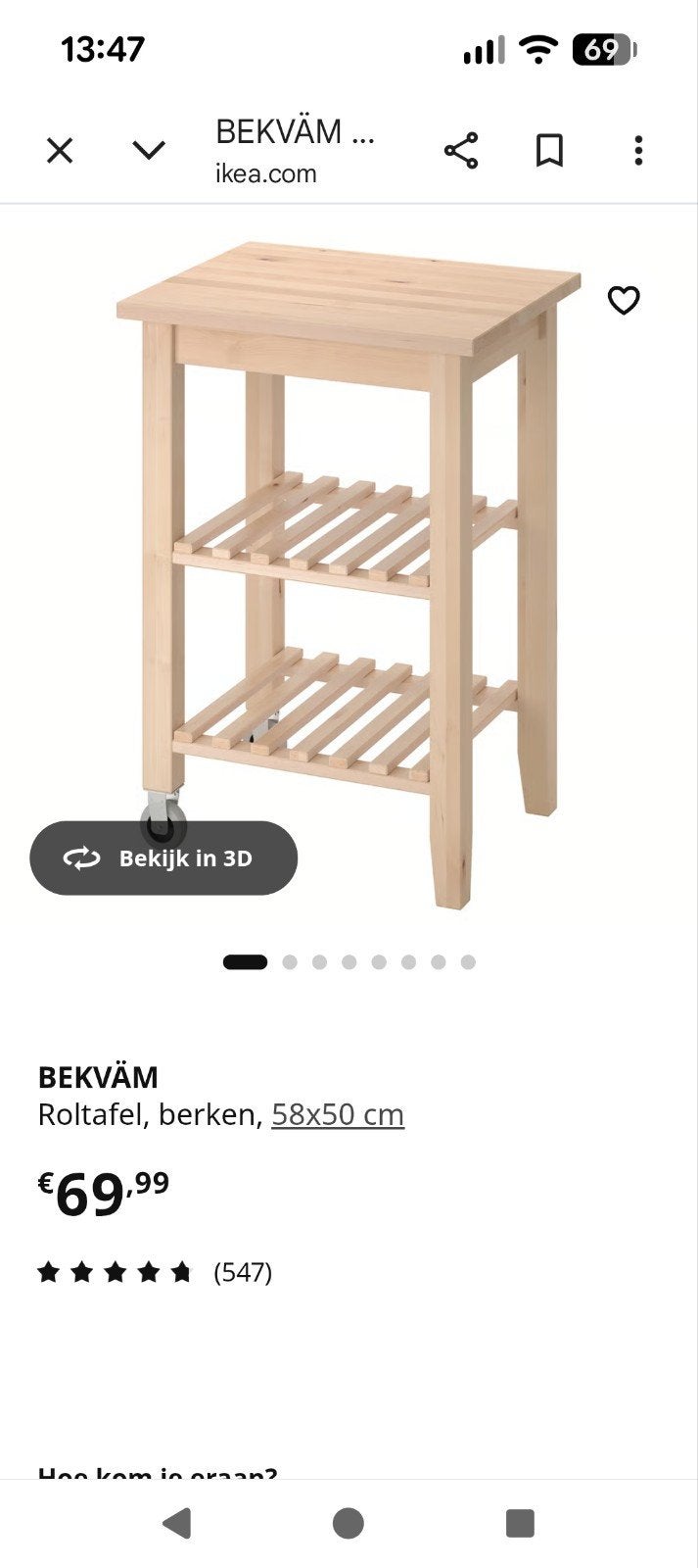 Bijzet tafel voor keuken of dergelijke., Huis en Inrichting, Ophalen