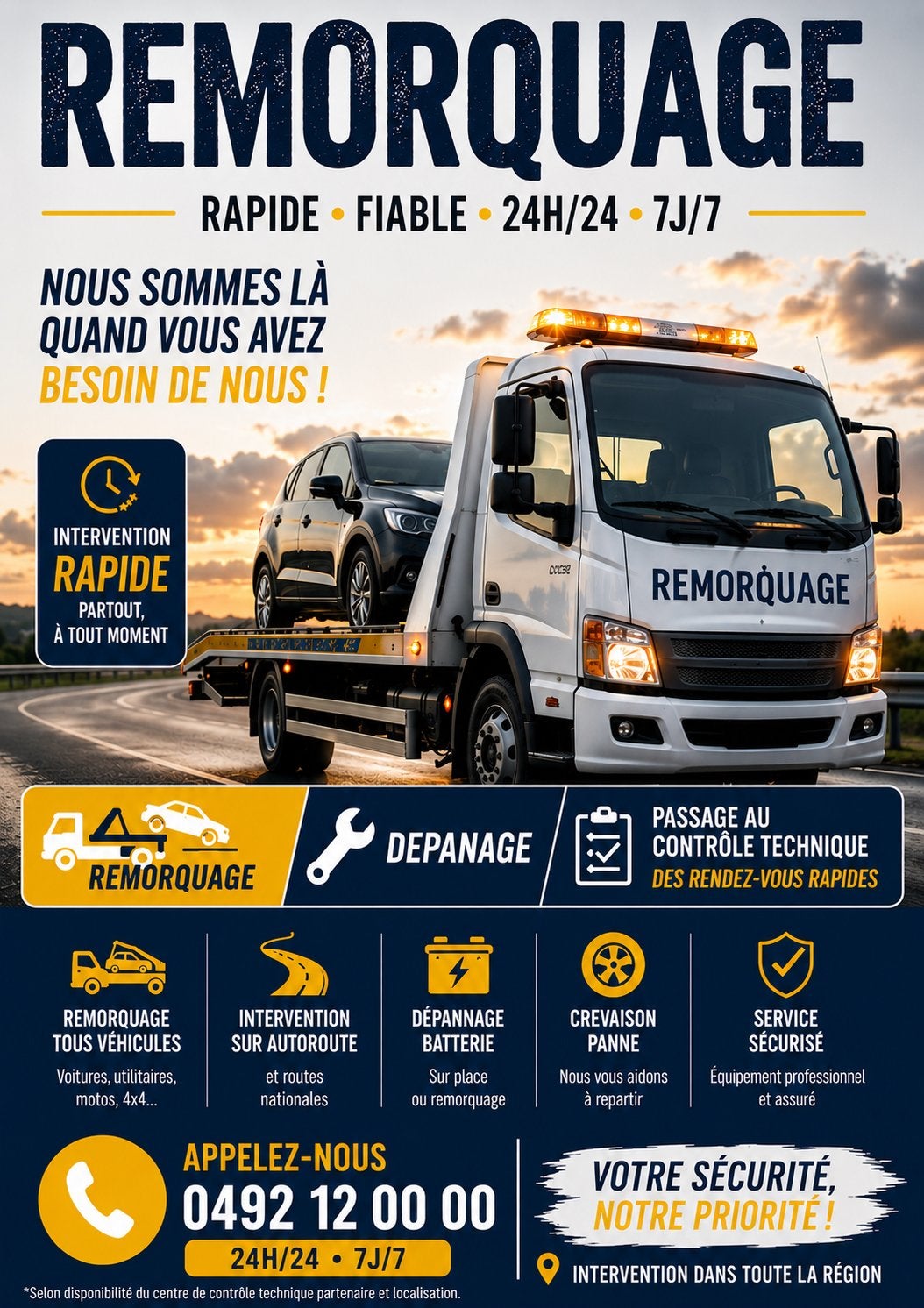 REMORQUAGE & DÉPANNAGE 24H/24 - 7J/7, Enlèvement