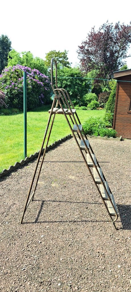 stevige oude trapladder, Ophalen