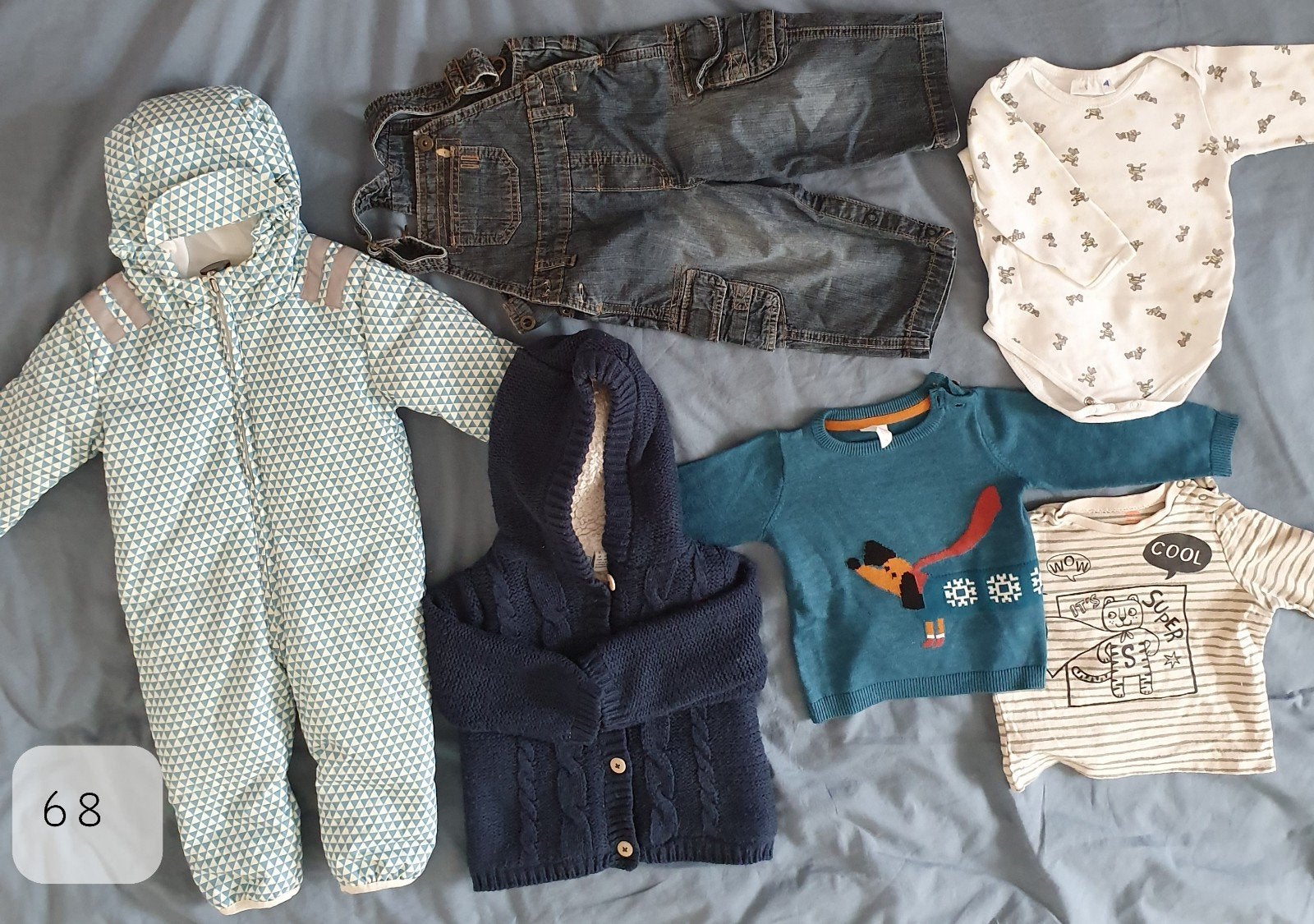 Babykleding maat 68, 6 stuks, Ophalen, Maat 68