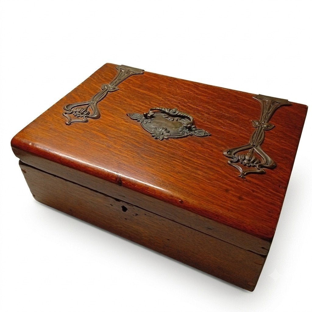 Boîte à lettres Art Nouveau en acajou avec clé, Enlèvement ou Envoi, Utilisé, Autres essences de bois