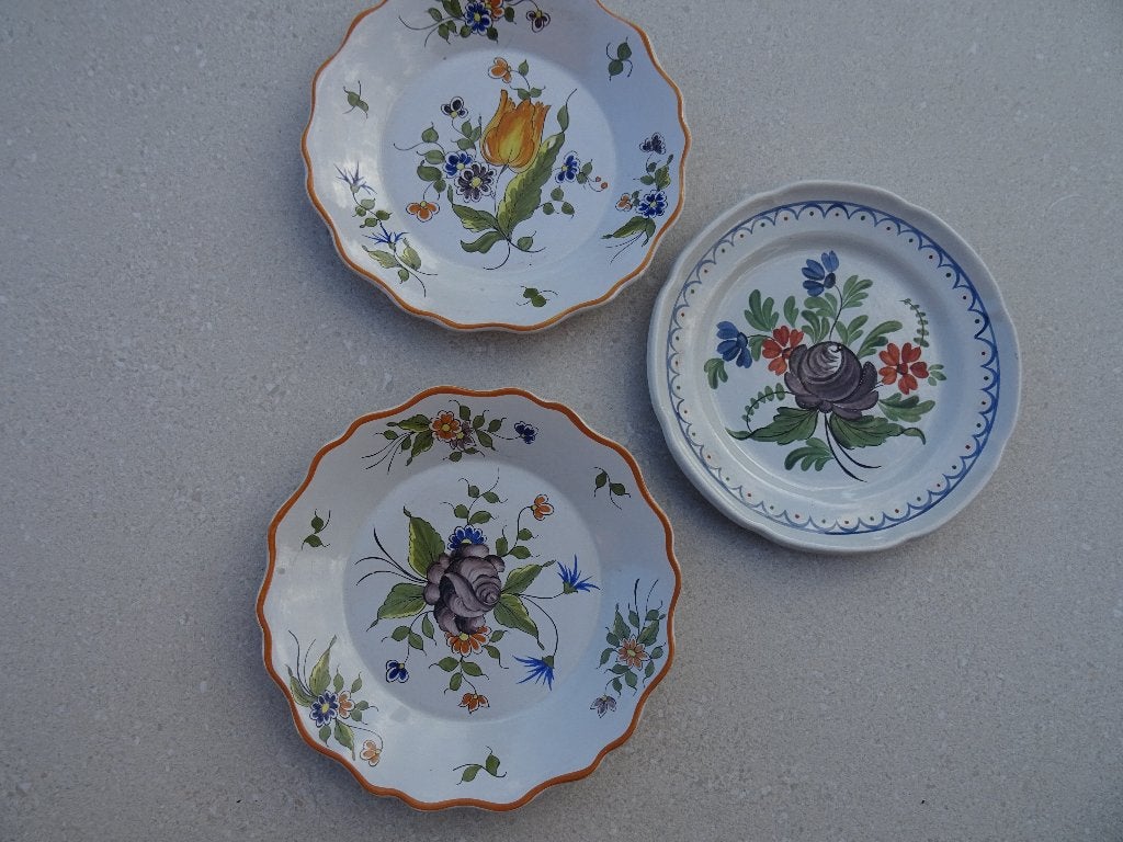 3 oude Franse borden, Assiettes(s), Enlèvement ou Envoi, Utilisé, Classique