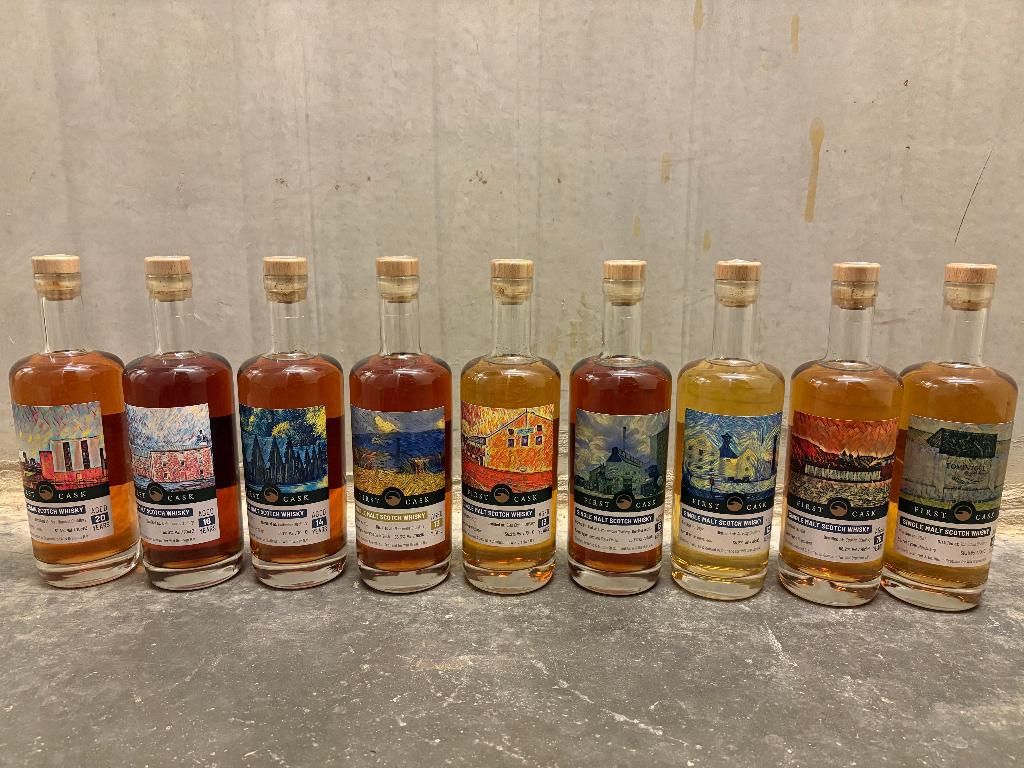 Unieke 9-delige Van Gogh Whisky Set (First Cask / WIN), Neuf, Autres régions, Pleine, Enlèvement