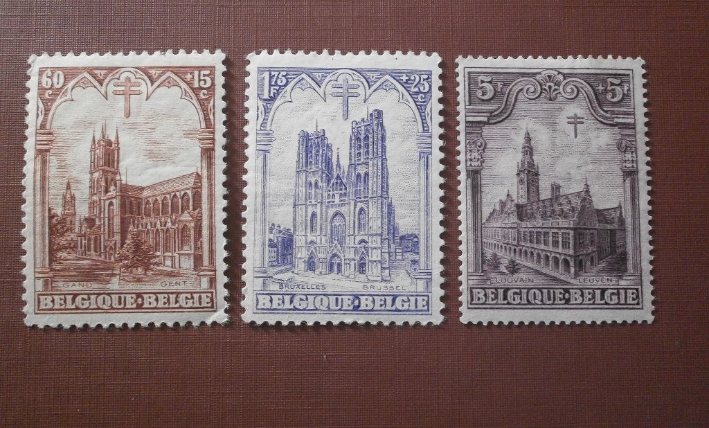 LES CATHEDRALES COB Nr 270/72*, Trace d'autocollant, Non oblitéré, Art, Timbre-poste