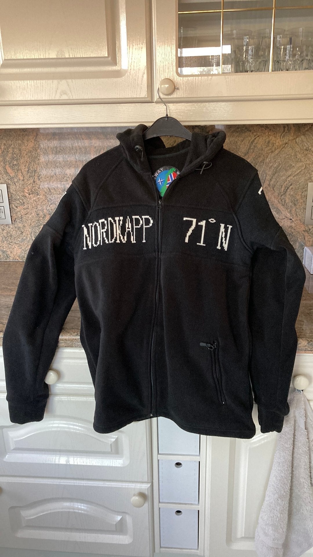 Warme Fleece vest, zwart, gekocht iNoorwegen op de Noordkaap, Ophalen, Zo goed als nieuw, Maat 46 (S) of kleiner, Zwart