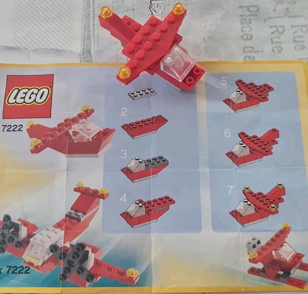 Lego 7222 : rode helikopter / vliegtuig, Kinderen en Baby's, Speelgoed | Duplo en Lego, Ophalen of Verzenden