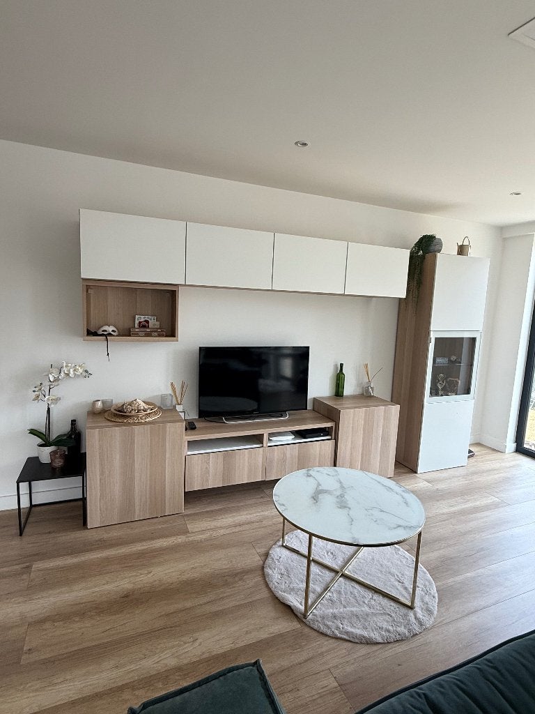 Tv meubel, Ophalen, Scandinavisch, Zo goed als nieuw, 200 cm of meer