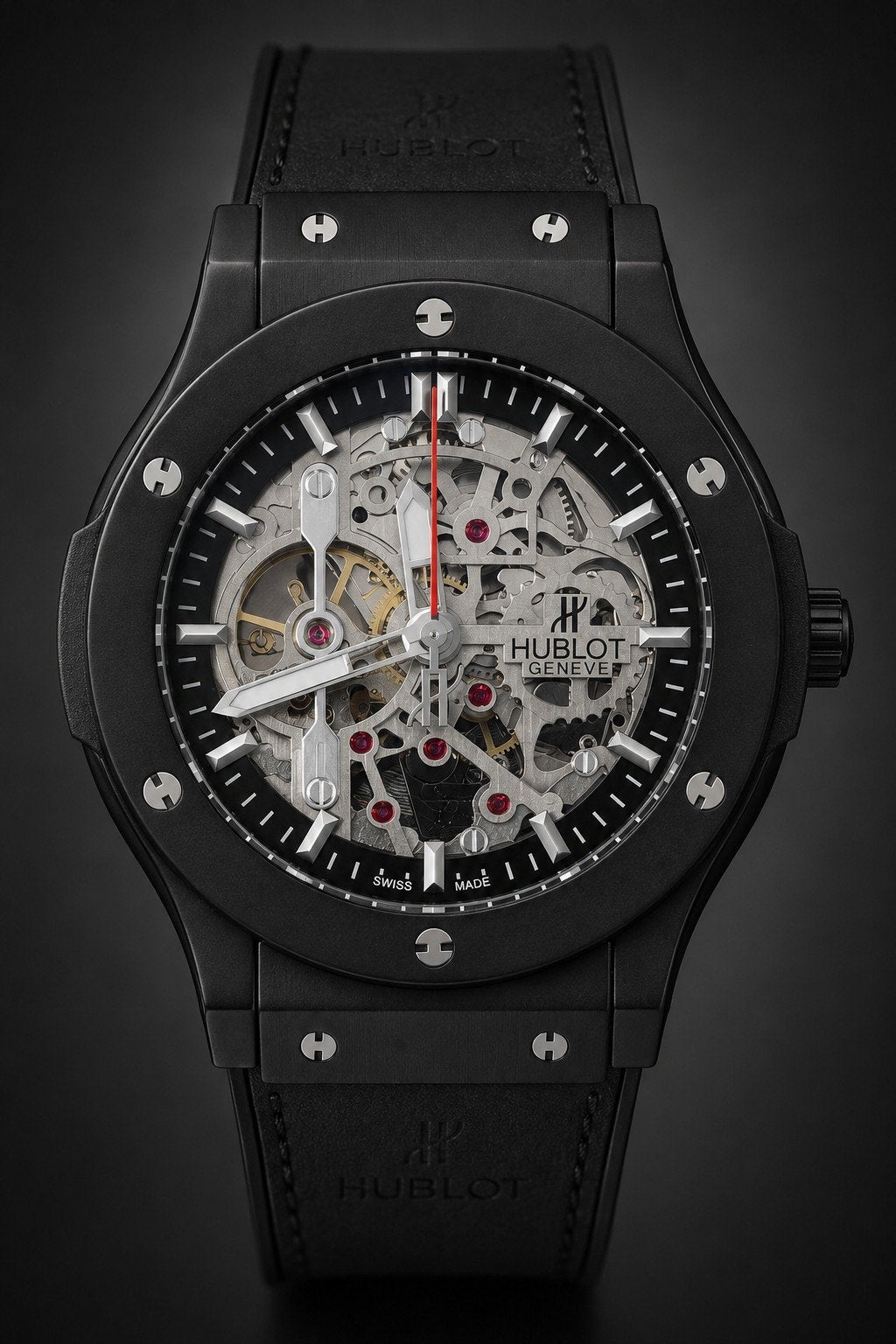 Automatisch horloge in Hublot-stijl — Skeleton — Transparant, Ophalen of Verzenden, Nieuw, Polshorloge