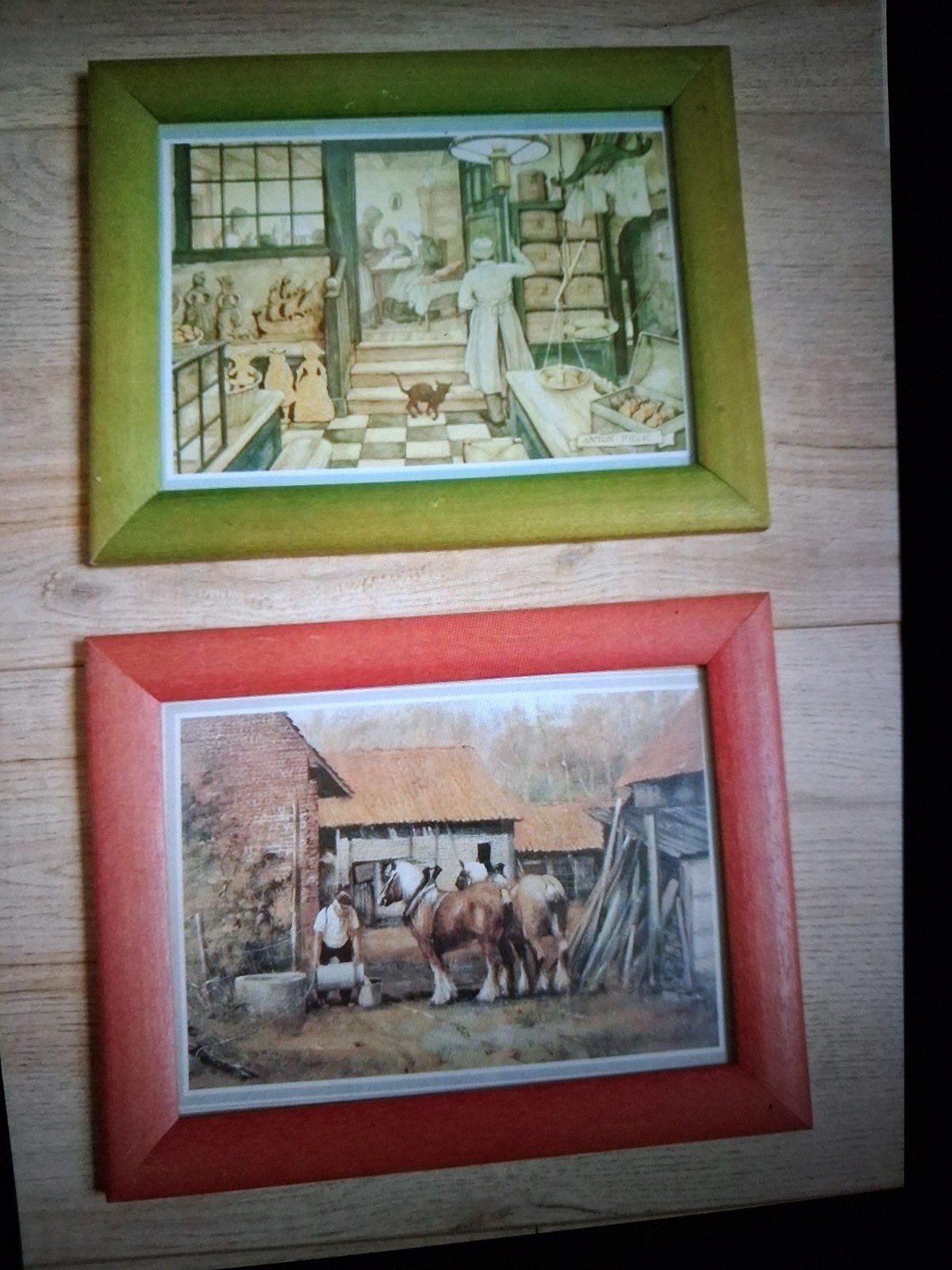 Prachtige houten lijsten: dorpsgezichten uit de vorige eeuw, Huis en Inrichting, Woonaccessoires | Lijsten, Ophalen of Verzenden