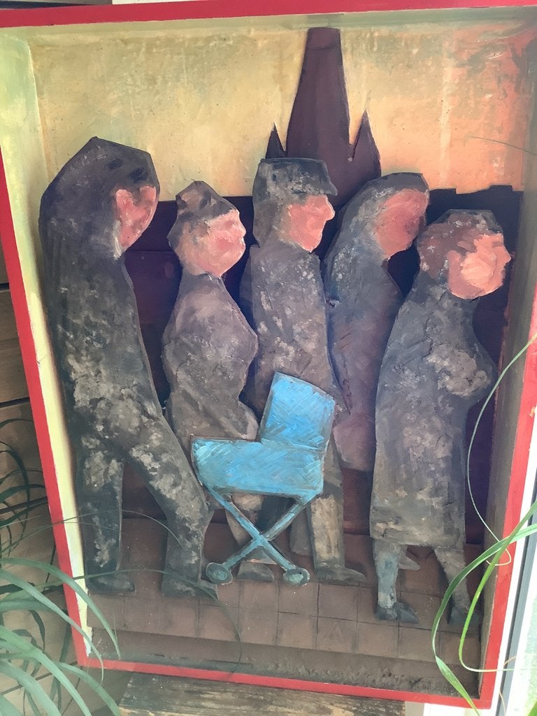 Op weg naar de doop ( Raymond Ceuppens), Antiek en Kunst, 50 - 100 cm, Beschilderd, Ophalen, Overige typen