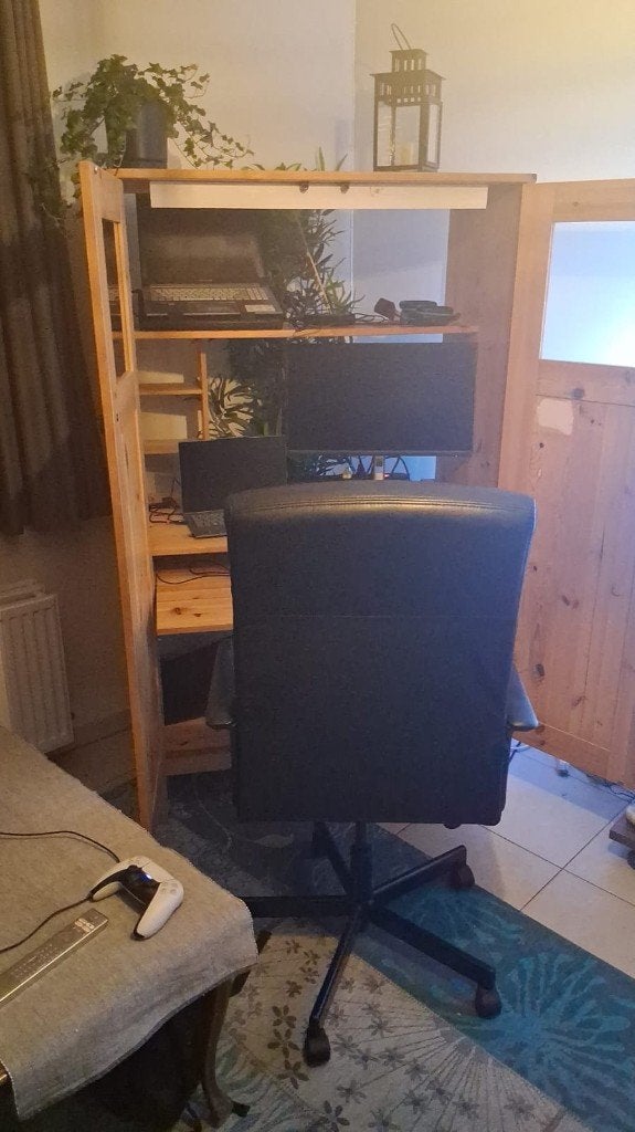 Meuble informatique avec bureau coulissant, Maison & Meubles, 70 à 120 cm, Enlèvement, Utilisé, 40 à 80 cm