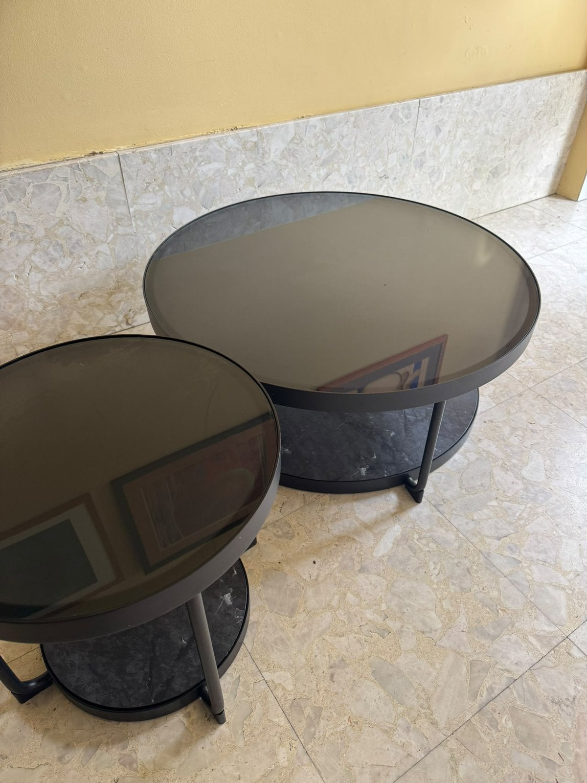 IKEA FRÖTORP – set van 2 tafels, Maison & Meubles, Rond, Comme neuf, Enlèvement, 50 à 100 cm
