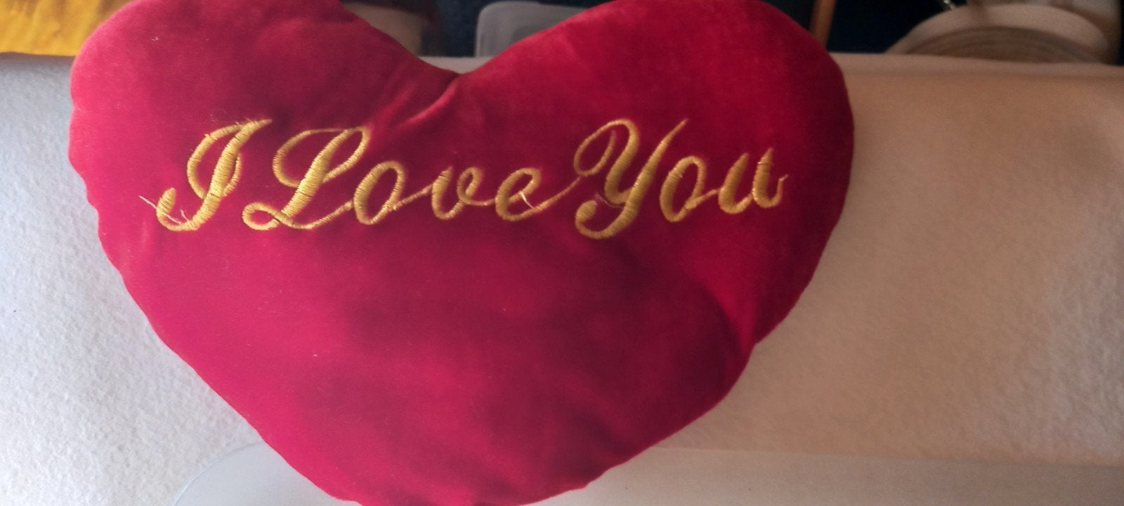 Hartenkussentje I Love You, Huis en Inrichting, Ophalen of Verzenden, Gebruikt, Rood, Overige typen