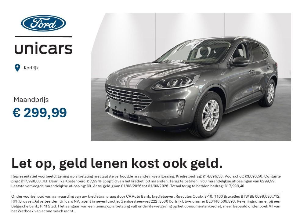 Ford Kuga 1.5 EcoBlue 88kW Titanium, Auto's, Ford, Bedrijf, Te koop, Kuga, Adaptive Cruise Control, Airbags, Airconditioning, Climate control