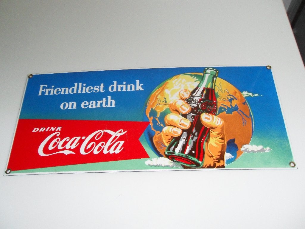 Reklame bord emaille the coca cola 1993, Ophalen of Verzenden