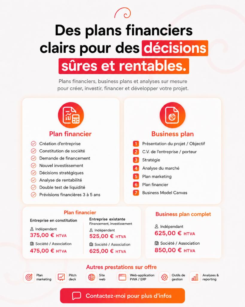 Plan financier | Business Plan | Plan Marketing | Web-App, Services & Professionnels, Comptables & Chefs comptables, Administration ou Comptabilité