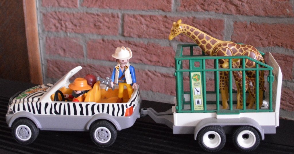 Playmobil Safari auto met giraffen, Kinderen en Baby's, Wild life, Complete set, Voertuig, Ophalen of Verzenden