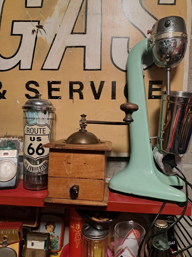 Retro vintage fifties design koffiemolen, Ophalen of Verzenden
