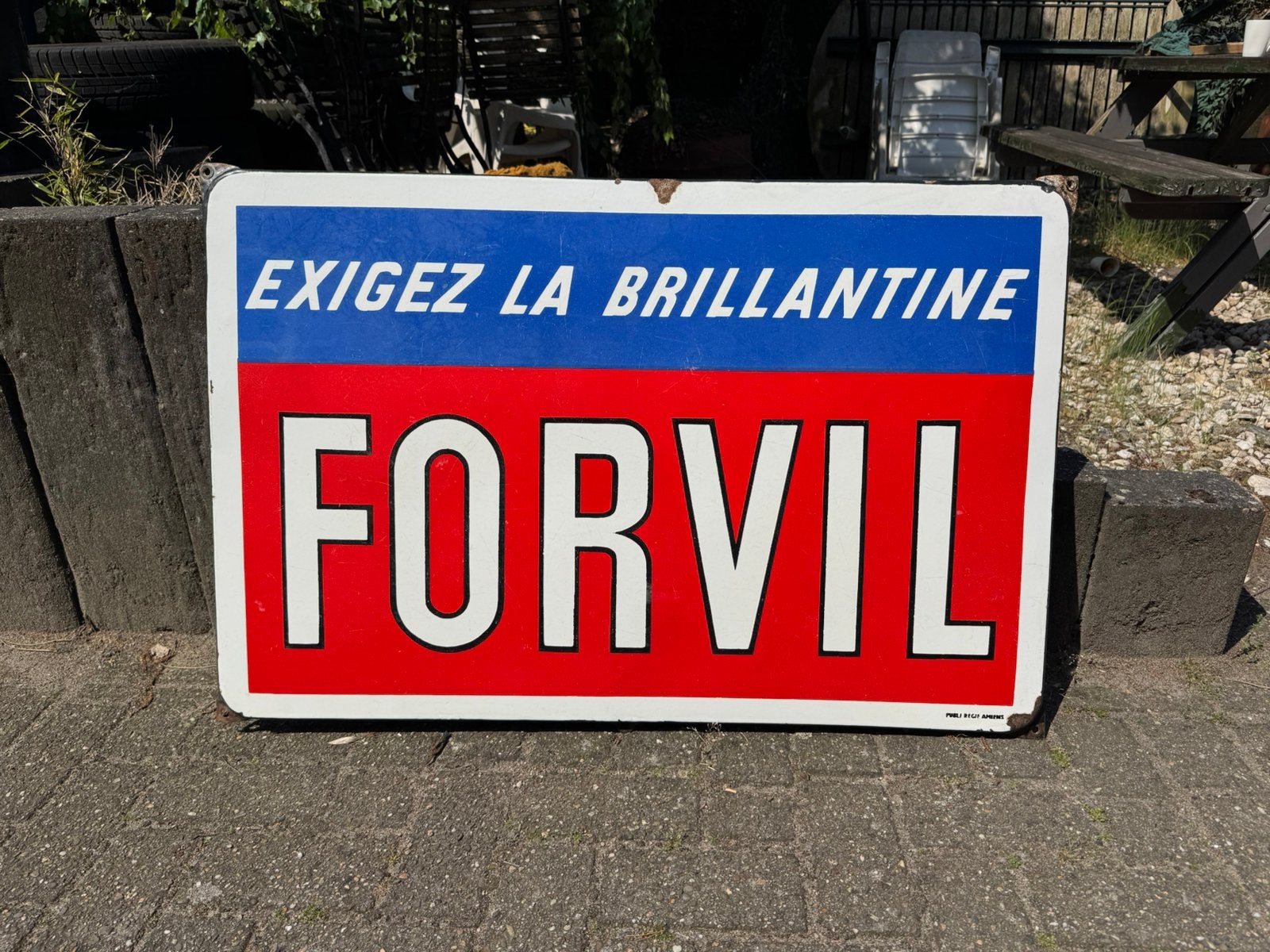 FORVIL emaille reclamebord, Ophalen, Gebruikt, Reclamebord