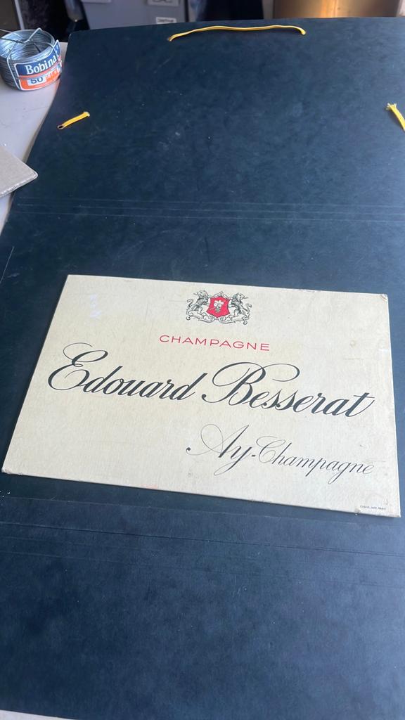 Oud bordje Champagne Besserat, Verzamelen, Merken en Reclamevoorwerpen, Ophalen of Verzenden, Zo goed als nieuw