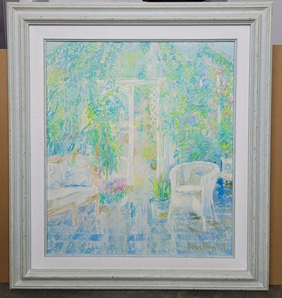 Theo VAN RINTEL, een zomers tuinterras, Autres sujets, Enlèvement, Toile, Impressionniste