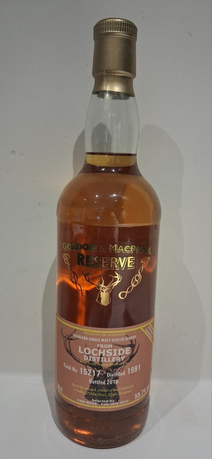 Whisky Lochside stylisé en 1991 et mis en bouteille en 2010., Collections, Enlèvement ou Envoi