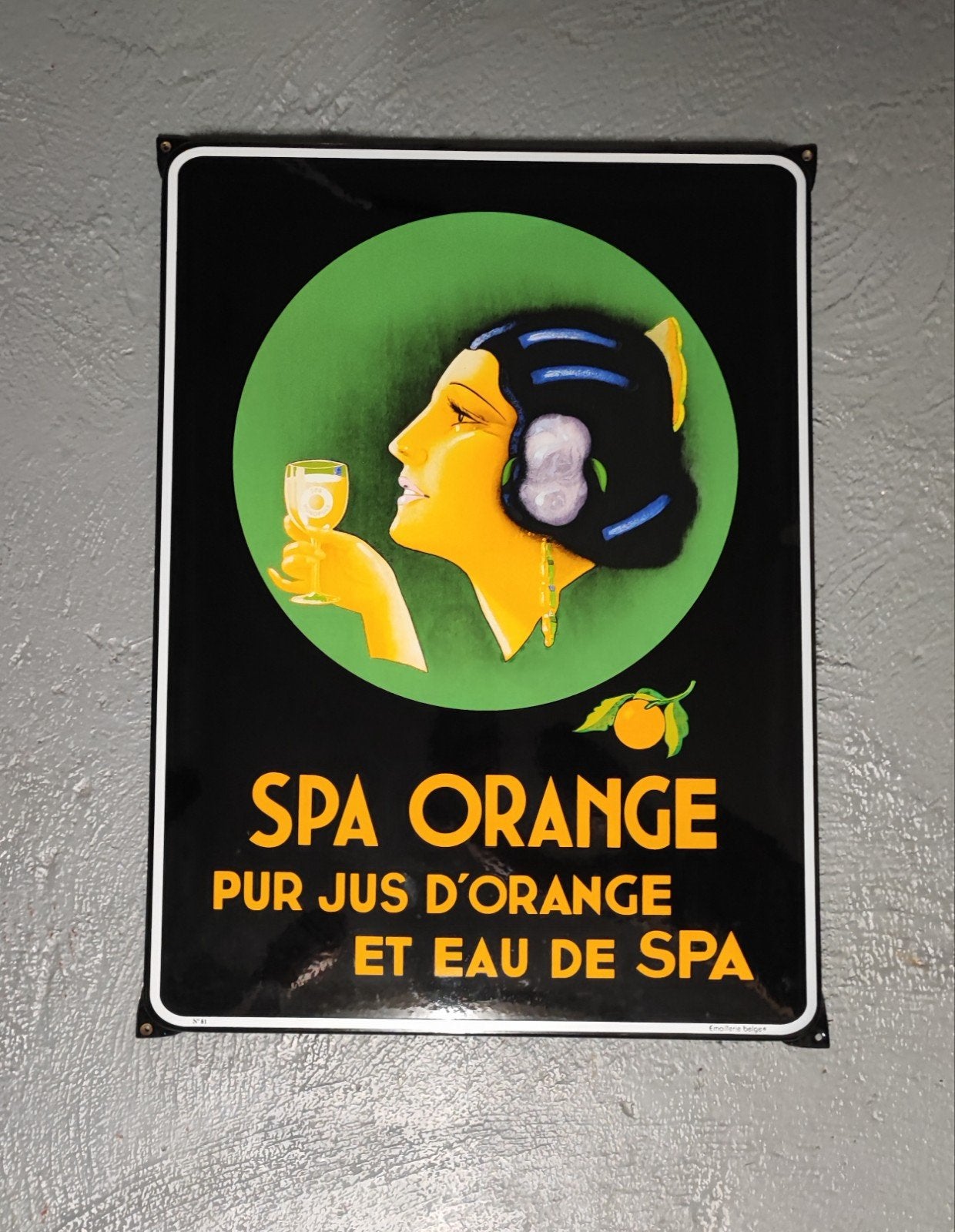 Plaque émaillée Spa Orange, Collections, Enlèvement ou Envoi, Comme neuf, Panneau publicitaire
