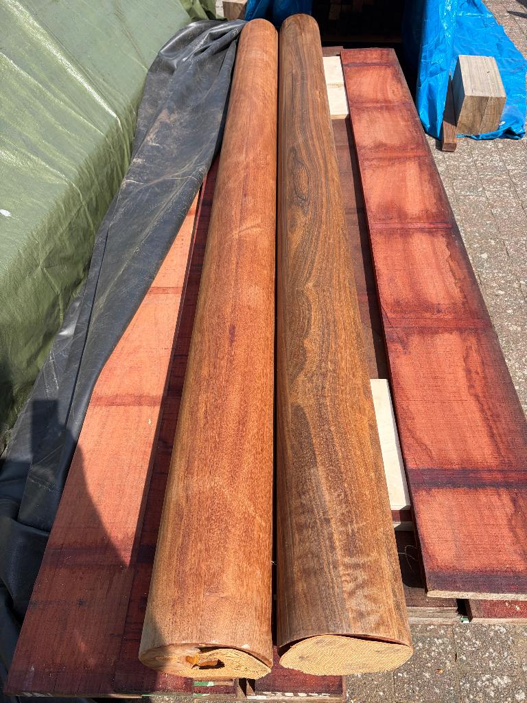 perfect ronde palen, Padoek en afzelia, Bricolage & Construction, Bois & Planches, Neuf, Autres types, Autres essences de bois