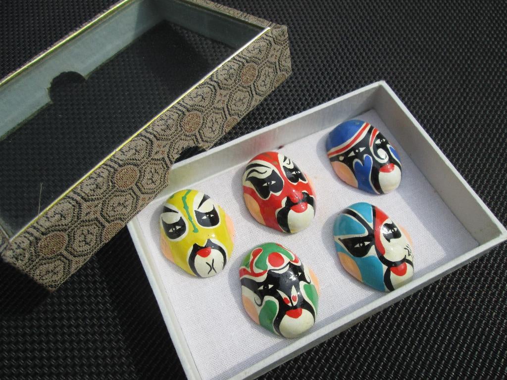 Miniatuur Kabuki -stijl theatermaskertjes, Ophalen of Verzenden