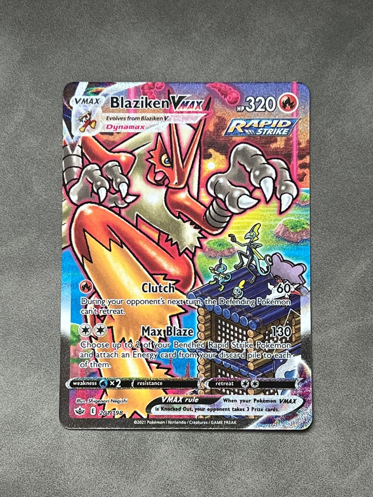 Pokémon Blaziken Vmax #201 NM, Ophalen of Verzenden, Zo goed als nieuw