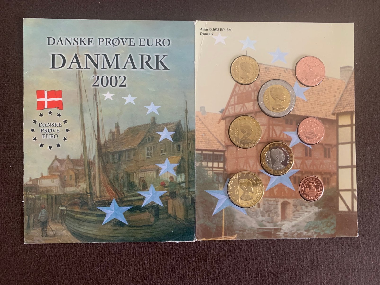 Dit is een onofficiële Deense euro proefset uit 2002, Postzegels en Munten, Ophalen of Verzenden, Setje