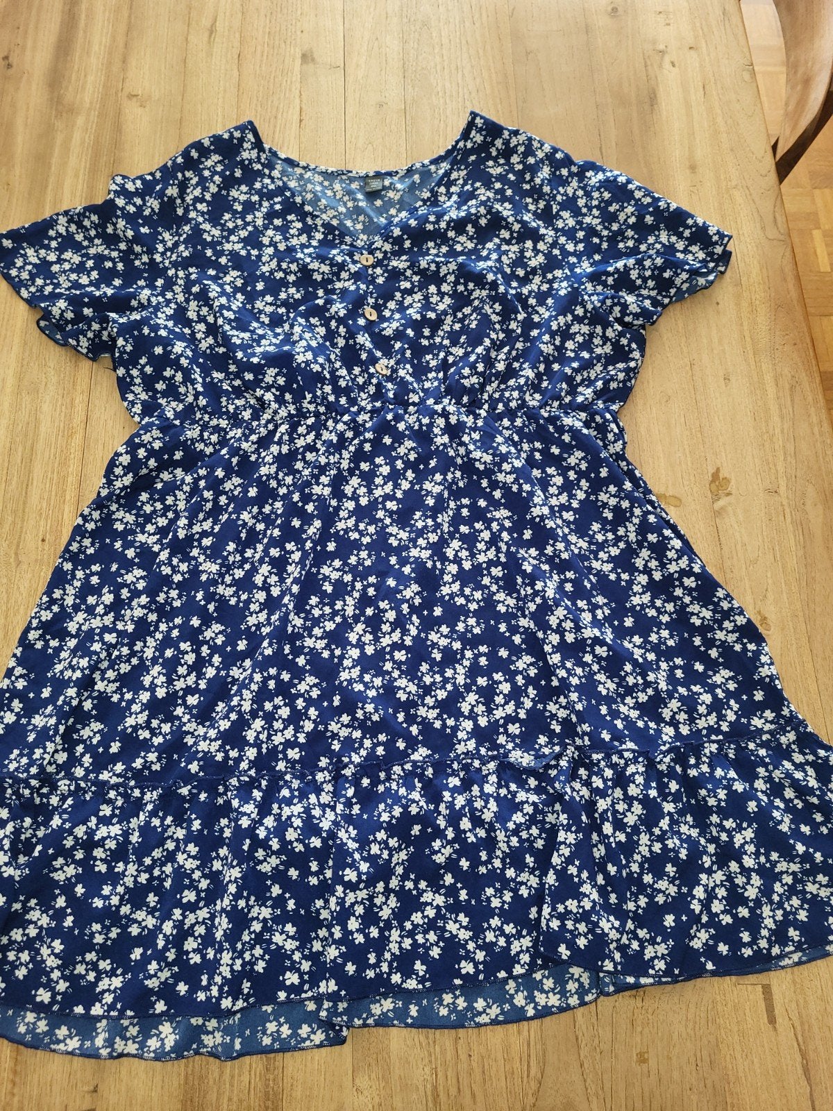 korte blauwe jurk 4xl, Taille 46/48 (XL) ou plus grande, Au-dessus du genou, Comme neuf, Bleu