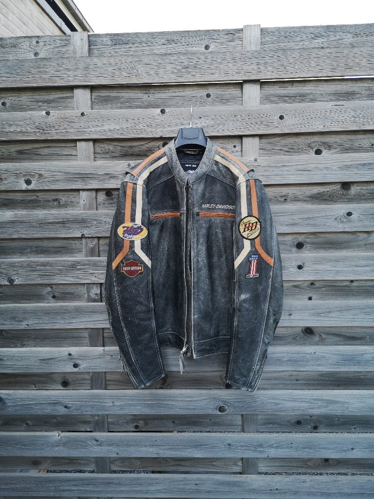MOTORJAS HARLEY, Harley-Davidson, Heren, Jas | leer, Ophalen of Verzenden