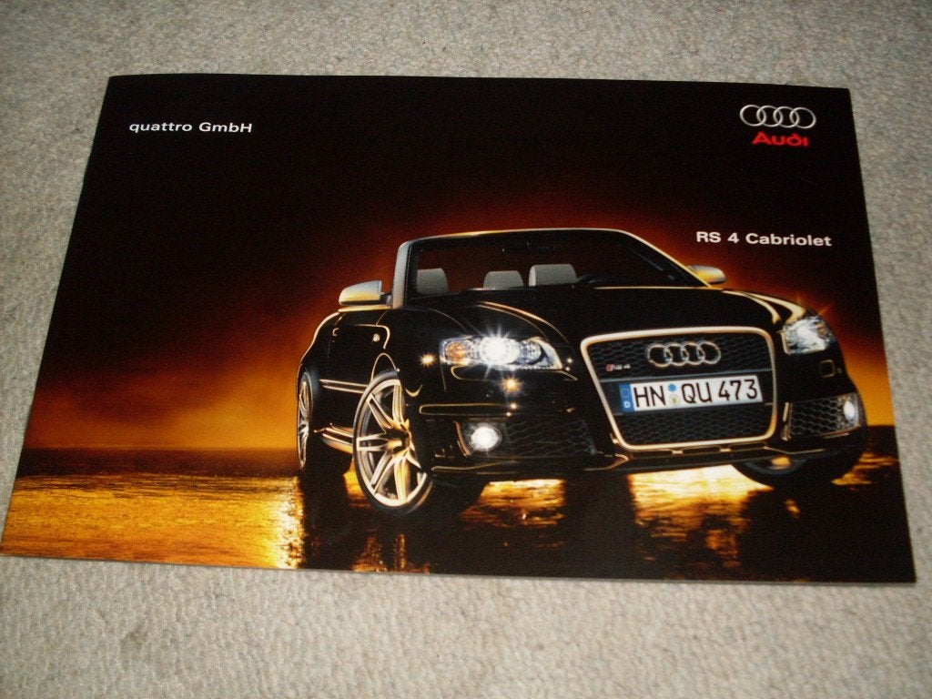 Brochure de l'Audi RS4 Cabrio, Enlèvement ou Envoi, Audi