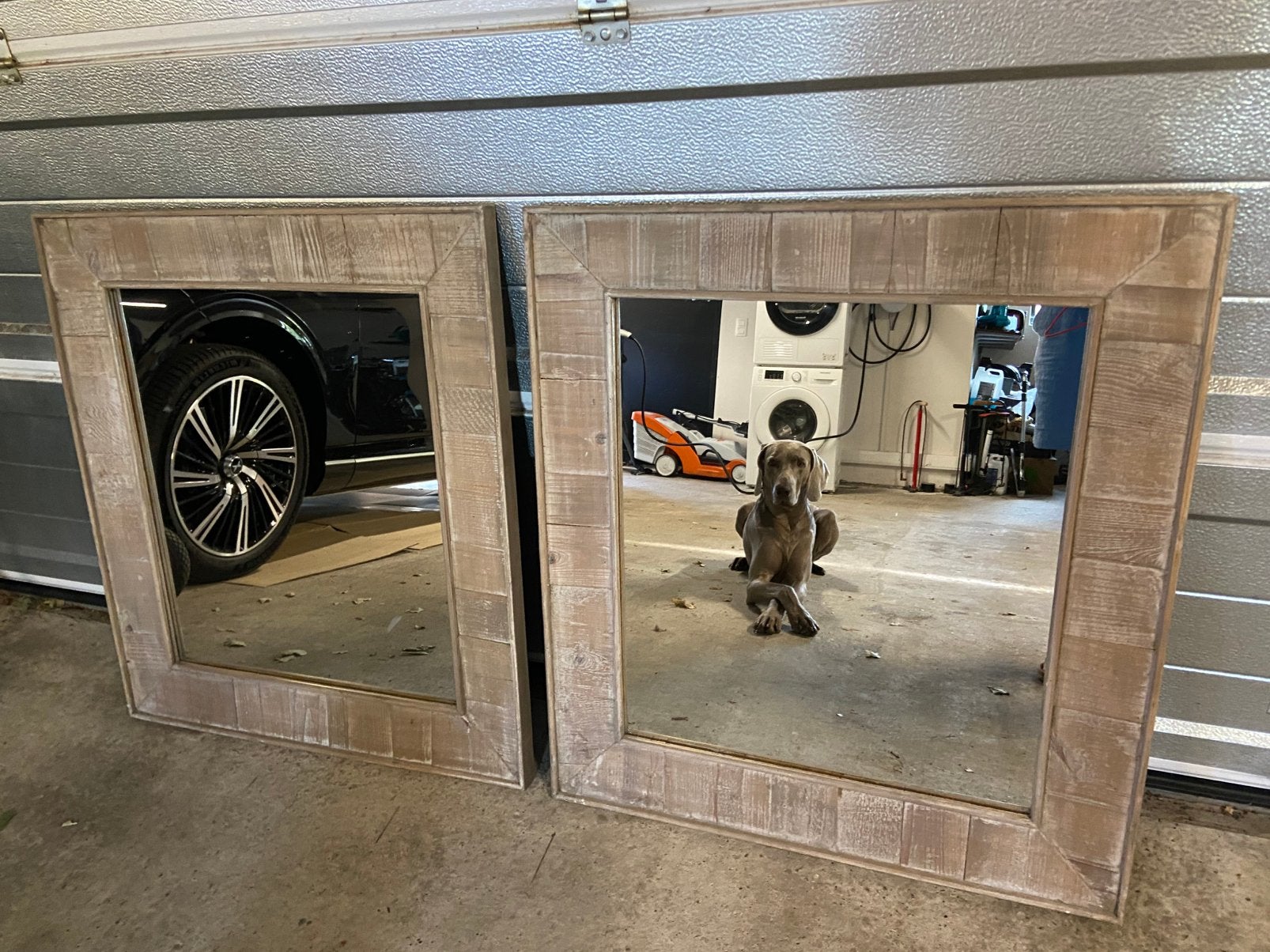 Set van 2 houten spiegels BxH 80x90, Ophalen, Zo goed als nieuw