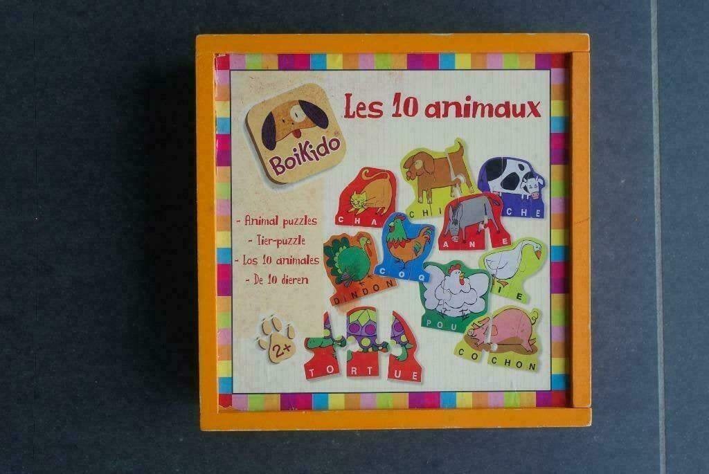 Puzzle en bois Boikido Animaux 10 x 3 pièces, Enlèvement ou Envoi, Comme neuf