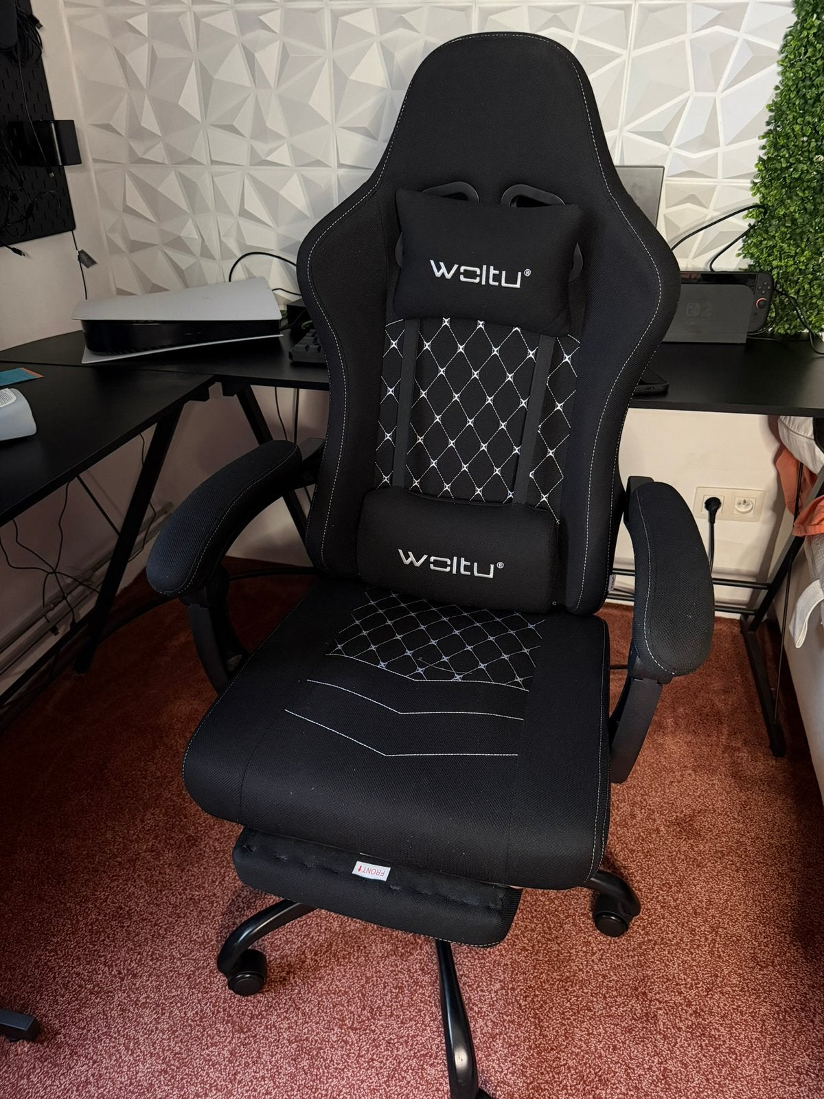 Chaise Gaming / Bureau Ergonomique WOLTU – Noire, Enlèvement, Ergonomique, Comme neuf, Gris