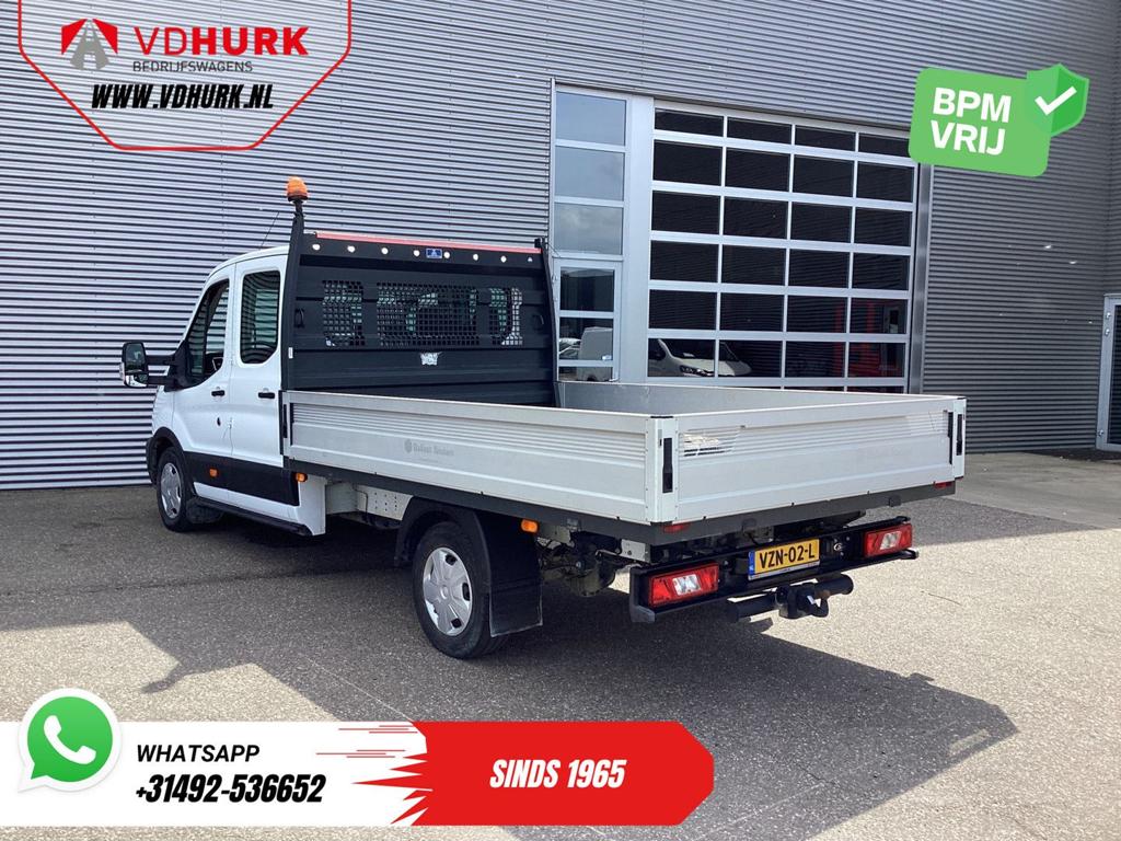 Ford Transit 2.0 TDCI 130 pk DC Dubbel Cabine Open Laadbak/, Auto's, 259 g/km, Wit, Ford, Te koop