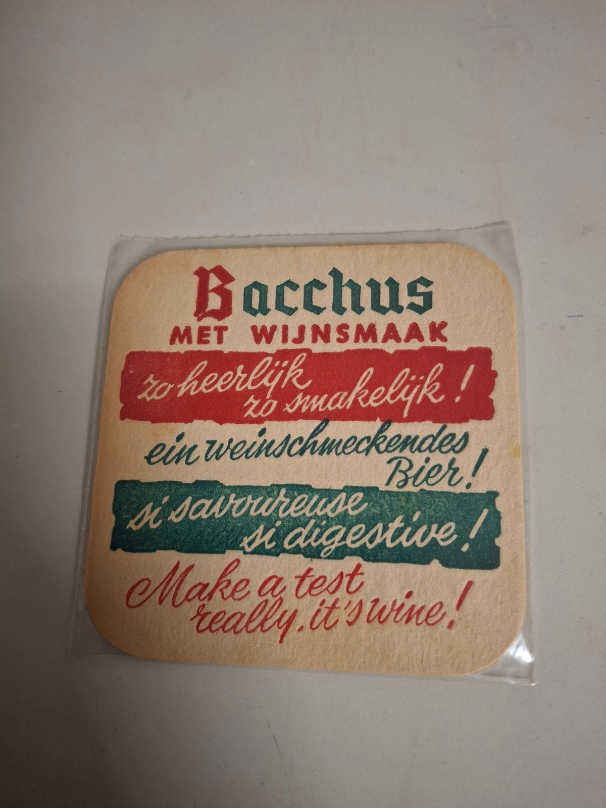 oud bierviltje bacchus ingelmunster, Ophalen of Verzenden