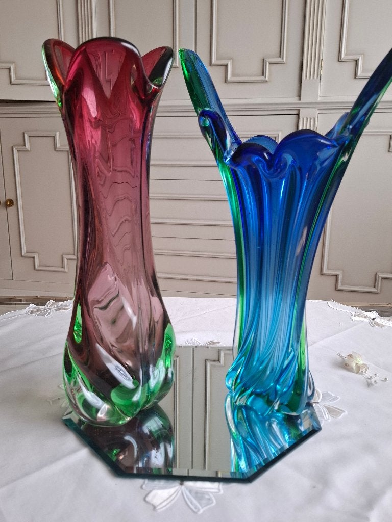speciale vazen, Ophalen, Handgemaakt, Blauw, 45 cm
