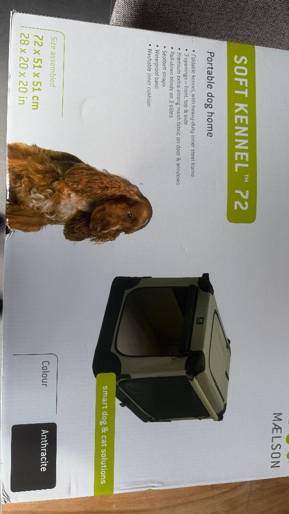 Maelson Reisbench Softkennel 72cm Antraciet S, Dieren en Toebehoren, Ophalen of Verzenden, Zo goed als nieuw